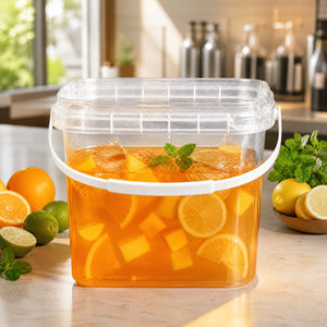 Vente flash : Seau en plastique transparent <span class=keywords><strong>carré</strong></span> de 1 litre pour l'emballage alimentaire - Product Image 1