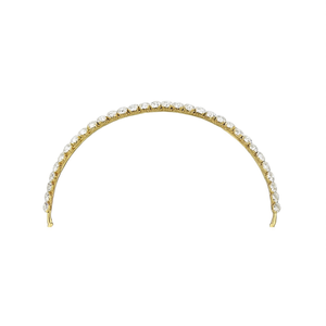 Serre-tête pour femme en or blanc E3539, strass, élégant, accessoire de cheveux pour mariage - Product Image 1