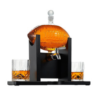 Ensemble de carafe à whisky, tequila et liqueur de football avec verres, bec verseur et refroidisseur de football