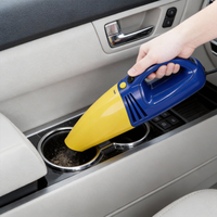 Aspirateur automobile portable de petite taille avec logo personnalisé, alimenté par batterie, en ABS, optimisé pour le nettoyage des espaces étroits, y compris les porte-gobelets