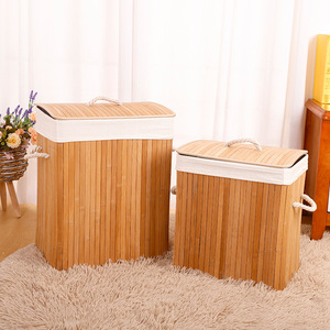 Cesta plegable biodegradable para la colada, de bambú, para el hogar - Product Image 3