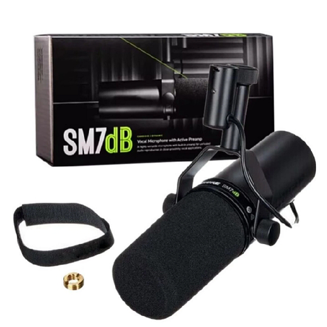 High Quality SM7DB Wired Dynamic Microphone for Podcasting Studio Recording Gaming Broadcast XLR Connector Metal Built-in Preamp