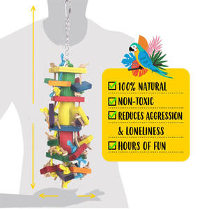 Groothandel Milieuvriendelijk Houten Papegaaien Speelgoed Ara 'S Bijten Grote String Vogelbenodigdheden Verlichtende Benauwde Puzzel In Voorraad Hete Verkoop - Product Image 4
