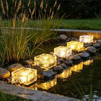 Lampes solaires décoratives pour jardin et cour, résistantes à l'eau, éclairage extérieur pour patio, lampe solaire LED en forme de brique de glace, lampadaire solaire