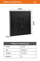 Interruptores de Luz de Doble Pared de Alta Calidad 86, de Cobre Fosforado, 2 Ganglios, 16A 220-250V, con Puerto USB-C, Certificación CE, Personalizables, Fáciles de Instalar en el Hogar