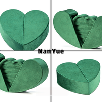 Boîte à bijoux en velours de luxe en forme de cœur pour la Saint-Valentin, avec logo personnalisé, double ouverture, boîte de rangement pour bagues, emballage cadeau pour mariage