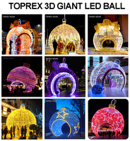 Boule de Noël géante d'extérieur à LED, étanche IP65, résistante à la neige, pour centres commerciaux, communes touristiques, festivals d'hiver et décorations de check-in