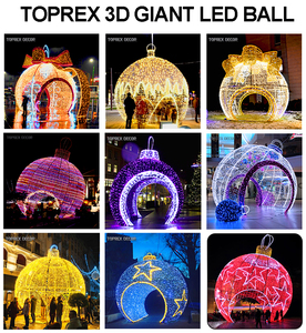 Bola de Adorno Navideño Gigante para Exteriores con Luz LED, IP65 Resistente a la Nieve, Decoración para Festivales de Invierno en Centros Comerciales y Lugares Turísticos - Product Image 4