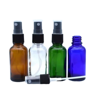 Flacon compte-gouttes en verre gradué de 50 ml avec bouchon noir CR et corps rond pour flacon de teinture de 2 oz, compte-gouttes à pointe droite pour huiles essentielles et couvercle CR