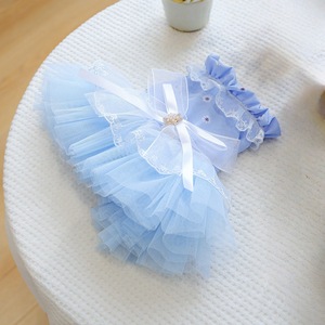Vestido de Princesa para Mascotas, Azul Hielo, con Velo de Nieve, Falda de Tul Floral, para Perros Pequeños y Medianos, Vestido de Poliéster para las Cuatro Estaciones - Product Image 3