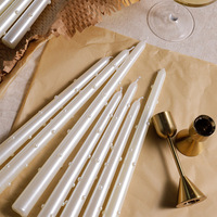 Décoration d'intérieur, bougie romantique sans fumée en cire de soja perlée, faite à la main, bougie longue en perle de 30 cm, bougie de banquet