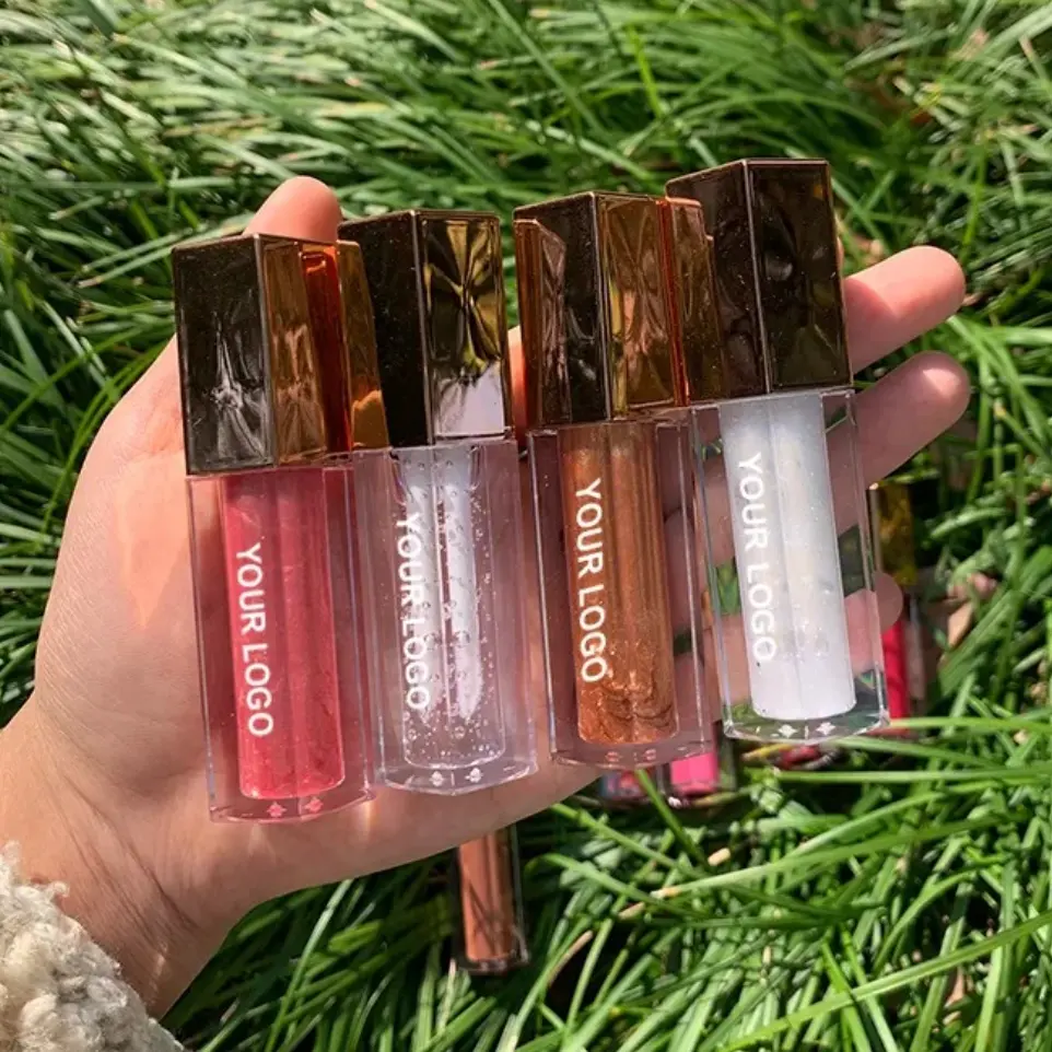 Grosir Korea makeup vegan matte lip gloss glitter lipgloss guci kualitas baik pemompa bibir tukang pipa gloss tahan air