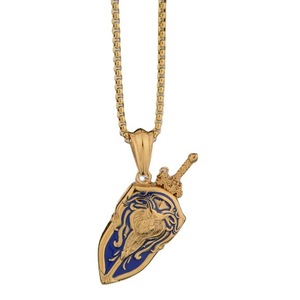 Collana Hip Hop Punk con Spada e Scudo di World of Warcraft, Ciondolo in Acciaio Inossidabile, Gioielli di Tendenza per Uomo - Product Image 2