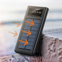 Batterie externe solaire de grande capacité 20000 mAh avec lampe de poche, chargeur rapide portable pour les voyages en plein air, batterie externe pour iPhone