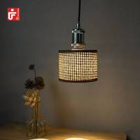 Personnalisé moderne rotin papier tissé LED éclairage décoratif Style ethnique maison lumières avec E26/E27/B22 alimentation