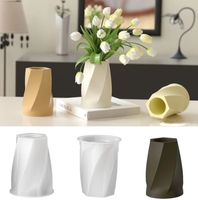 Nouvelles idées : Moule en silicone de style nordique, forme torsadée irrégulière, pour pot de fleurs en plâtre/ciment DIY et récipient à bougie d'aromathérapie