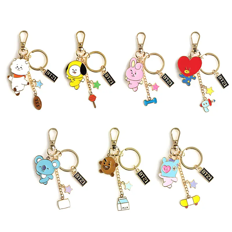 Promotional Keyring Custom 3d Logo Letters Metal Key Chains Llavero Hard Soft Enamel Keychain Custom Logo Cartoon Cute Key Chain