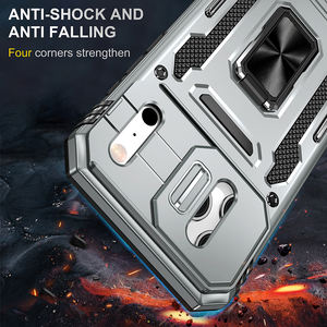 Étui pour iPhone 15 Pro anti-traces de doigts, compatible avec le support de <span class=keywords><strong>voiture</strong></span>, TPU+PC, matériau écologique, glissière pour objectif, airbags à 4 coins, béquille en métal, achat en gros - Product Image 3