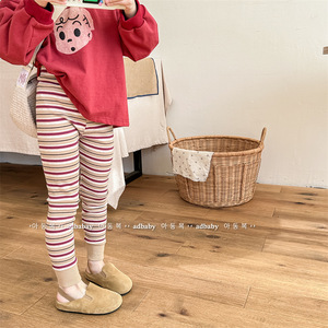 2025 primavera per bambini indossano nuovi abiti primaverili e autunnali <span class=keywords><strong>leggings</strong></span> a righe pantaloni per bambini - Product Image 3