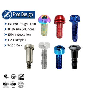 Tùy chỉnh bu lông Titan M6 12 mm 1-1/4 đĩa thô đỏ đốt xanh xử lý nhiệt cầu vồng nút ổ cắm Nắp Torx Hex đầu vít bu lông - Product Image 1