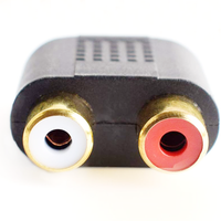 Adaptador Divisor de 3.5mm a RCA, Chapado en Oro, Conector Estéreo Macho de 3.5mm a 2 Conectores Hembra RCA, Convertidor de Audio Tipo Y
