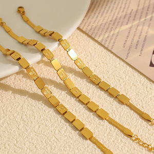 Pulsera Cuadrada de Amor Chapada en Oro, Diseño Geométrico de Acero Inoxidable, Joyería Unisex para Regalo - Product Image 2