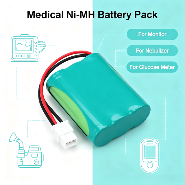 Ni-mh Rechargeable Battery Pack for Medical Equipment Portable Nebulizer Blood Glucose Monitor Patient Monitor CE RoHS Certified