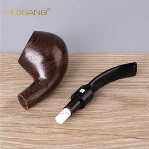 MUXIANG Wooden Tobacco Pipe Bent Shape Handmade Solid Wood Smoking Pipe For Personal Gift - Product Image 3