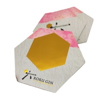 Sous-verres jetables écologiques en forme de dessin animé hexagonal, tapis antidérapants en papier texturé pour pub, bar à cocktails, café, absorbants, décorations pour la maison