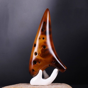 Ocarina de Cerámica de 12 Orificios, Tipo Alto C, Ahumada con Paja, Instrumento de Viento, Venta al por Mayor para Clases de Música y Regalos - Product Image 4