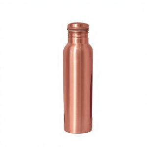 <b>Plain</b> Matte Copper Eco-Friendly Large Capacity <b>Water</b> <b>Bottle</b> Portable Travel Drinkware Classic Design with Lid - Product Image 1