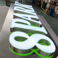 Lettres lumineuses LED double face modernes et tendance, logo personnalisé en acrylique 3D, enseigne pour bureau, bâtiment, entreprise, décoration murale