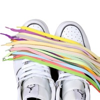 Lacets plats de haute qualité pour baskets AF1 AJ1, en polyester, largeur 8 mm, noir, blanc, colorés, pour chaussures de sport et de basketball