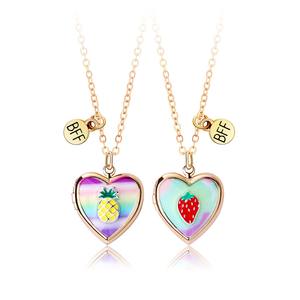 DIY Fashion Photo Box Pineapple Strawberry Necklace Girl Can Put Photos Ensemble de colliers personnalisés - Product Image 5