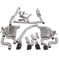 Échappement arrière intermédiaire pour Honda Civic FC1 berline 2018 1.5T L15B7, double silencieux, double valve, sortie quadruple, acier inoxydable 304