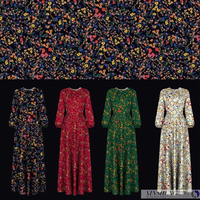Impresión digital personalizada imitado koshibo brillante flor primavera otoño tela para cheongsam señora ropa bufanda