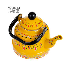 Bouilloire en émail bouillant de l'eau de camping de 1,1 L rétro nouveau style avec logo personnalisé théière en carbone émaillée pour la maison - Product Image 3