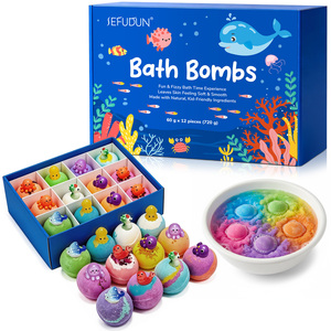 SEFUDUN Boules <span class=keywords><strong>de</strong></span> Bain Effervescentes Douces et Lisses pour la Peau, Thème Océan, avec Minéraux et Ingrédients Doux, en Boîte - Product Image 1