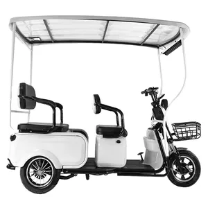 New Coming Solar Electric Tricycle With Canopy 600W 60V Three-wheeled Tuktuk Factory OEM