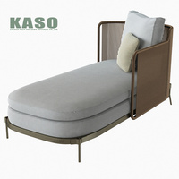 Chaise longue de piscine de luxe en corde tressée pour extérieur, transat de jardin moderne en aluminium, chaise longue de villa