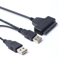 Cavo BAJEAL Dual USB 2.0 a SATA 7+15/22 Pin in Rame Puro Intrecciato PVC per HDD con Ricarica Rapida 3A, Adattatore 2.5in, 0.5m