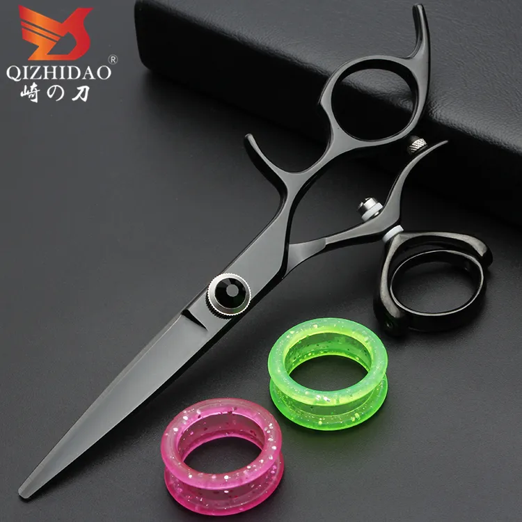 6 Inch Black Pro Barber Swivel Hair Scissors High Quality Hair Cutting Hairdresser Supplies