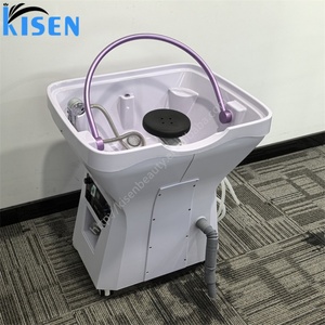 Kisen Head Spa Bac Strong Pump Luxury Shampoo Basin Portable Removable Hair Wash Sink with Fumigated Dome <b>Led</b> Light - Product Image 4