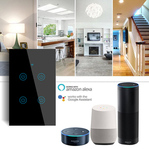 Tuya saklar dinding Cerdas WiFi, kontrol pencahayaan Universal 1/2/<span class=keywords><strong>3</strong></span>/4 <span class=keywords><strong>Gang</strong></span> penggunaan rumah kontrol suara nirkabel sentuh tunggal api nol api - Product Image 2