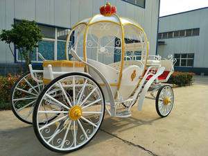 Chariot de Cendrillon blanc en forme de citrouille, transport électrique spécial pour princesse - Product Image 4
