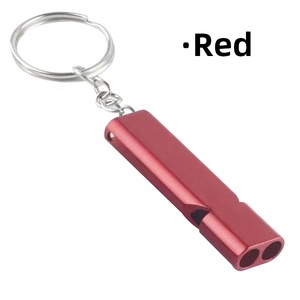 Silbato de Supervivencia de Alta Frecuencia de Doble Tubo, de Aleación de Aluminio Plano, Herramienta de Rescate, Llavero Metálico para Camping, Senderismo y Entrenamiento de Aves - Product Image 6