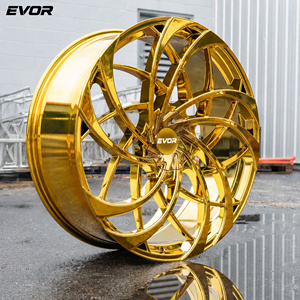 ล้อแม็กซ์อัลลอยด์โครเมียมสีทอง EVOR ขนาด 22 24 26 28 นิ้ว 5x114.3 6x139.7 35 มม. สำหรับรถ SUV ซีดาน กระบะ เชฟโรเลต - Product Image 1