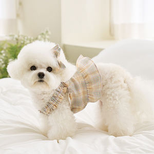 Klasik ekose elbise Sling yaz fırfır elbise firkete köpek kıyafetleri kedi elbise Chihuahua Pety giysileri - Product Image 6