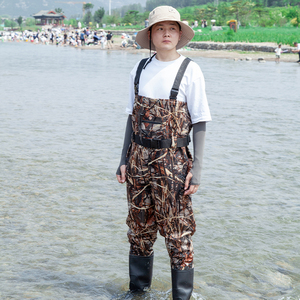 Topind ngụy trang thoáng khí <span class=keywords><strong>bootfoot</strong></span> nylon không thấm nước ngực cá wader cho thể thao câu cá - Product Image 1