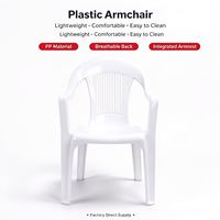 Vente en gros de chaise pour restaurant plage piscine chaise à dossier en plastique blanc avec fauteuil